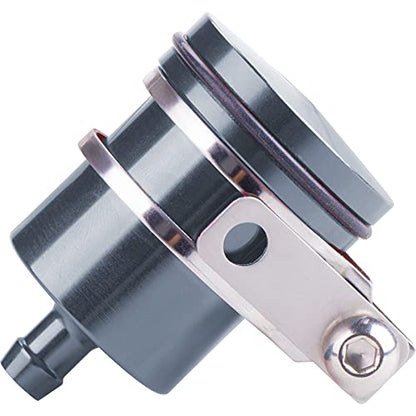 Universal Motorcycle Aluminum Brake Fluid Reservoir Oil Cup Fit For Yamaha Kawasaki Honda Suzuki BMW and more (Grey) - color: gray