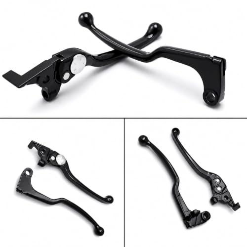 SKULL PIVOT- Black Motorcycle Brake Clutch Levers Adjustable Replacement Compatible with FZ6 FZ8 FZ07| 09 FJ09 MT07| 09 XSR700 900 - color: Black