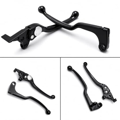 SKULL PIVOT- Black Motorcycle Brake Clutch Levers Adjustable Replacement Compatible with FZ6 FZ8 FZ07| 09 FJ09 MT07| 09 XSR700 900 - color: Black