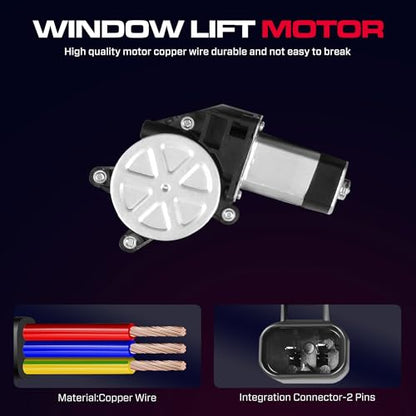 Rear Driver Side Power Window Regulator with Motor (2 Pins) Fit for 2007-2014 Cadillac Escalade Chevrolet Tahoe Gmc Yukon, 741-390 - size: Rear Driver (LH)