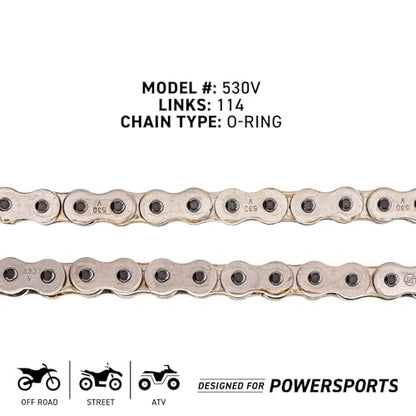 NICHE Drive Sprocket Chain Combo for Yamaha YZF R1 Front 16 Rear 43 Tooth 530V O-Ring 114 Links - size: O-Ring Chain