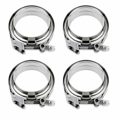 ROADFORMER 4" V Band Clamp with Flanges, Quick Release, 4 Pack - size: 4 inch