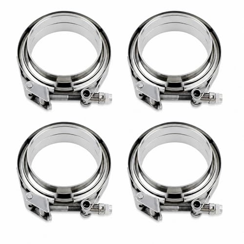 ROADFORMER 4" V Band Clamp with Flanges, Quick Release, 4 Pack - size: 4 inch