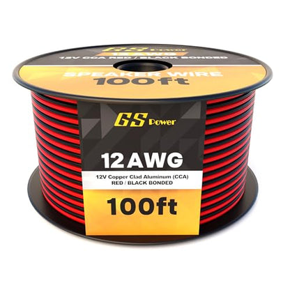 GS Power 12 Gauge Wire Automotive - 200ft CCA Primary Bonded Wire - size: 12 Gauge-100 ft-Bonded
