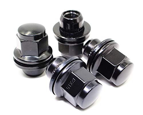 Veritek 12x1.25mm 1.47인치 13/16 헥스 OEM 매그 와셔 스타일 공장 교체 블랙 러그 너트 닛산 인피니티 팩토리 휠용 20개 세트