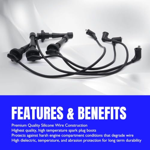 32722-P75-A01 Ignition Spark Plug Wires Set of 4 Replace 32722P75A01 - style: 32722-P75-A01