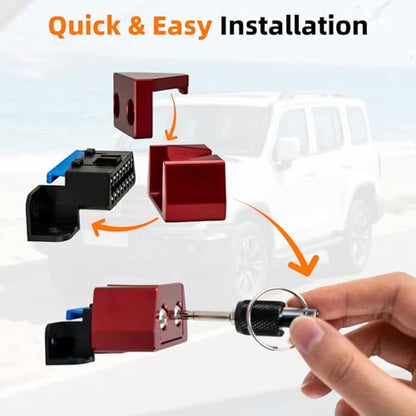 OBD2 Port Lock, Aluminum Alloy OBDII Security Lock for Cars, SUVs & Trucks, Anti-Theft OBD Connector Protector, Durable One-Piece Design, Easy Non-Invasive Installation