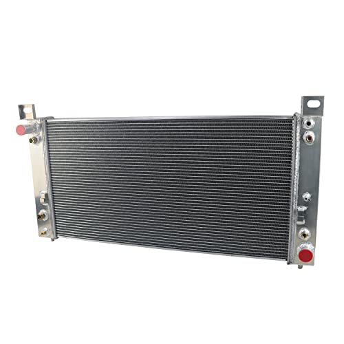 CoolingCare All Aluminum Double Oilcooler 3 Row Radiator for 1999-2011 Chevy Silverado, GMC Sierra 1500 2500 Series V8 Engine (19" x 40" OVERALL)