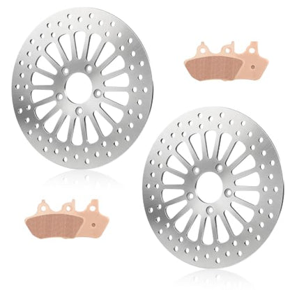 11.5" Front Brake Rotor Pads Set for Harley Davidson Touring Sportster Dyna Softail, for Road King Glide/Electra Glide/Night Train/Fat Boy/Softail Standard/Softail Deluxe/Wide Glide, 2000-2007, 2PCS - size: 2*11.5'' Front Rotor+Pad
