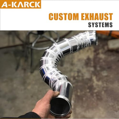 A-KARCK 304 Stainless Steel Pie Cuts, 3'' Exhaust Pipe with Laser Cut 5 Pcs（polishing） - size: 3.0inch