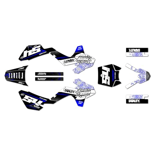 Graphics Kit for SSR SR70, SR110, and SR125 (2021+) Fatality Series Blue 16 Mil - On/Off the Road - Dirt Pit Bike Motorcycle Sticker, Dirtbike Racing Decal Motocross no-Plastics - color: Blue, size: 16 Mil - On/Off the Road