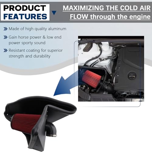 Cold Air Intake Compatible With Audi A4 A5 2.0t 2013-2016 - size: Audi A4 A5 2.0t
