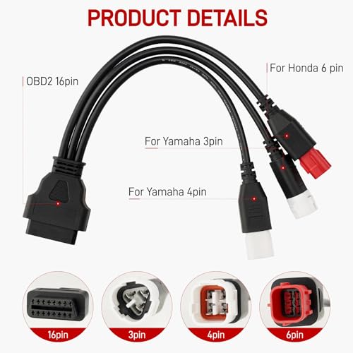 3-in-1 OBD2 Diagnostic Adapter for Yamaha Kline Euro5 Motorcycle - size: 19.68inch