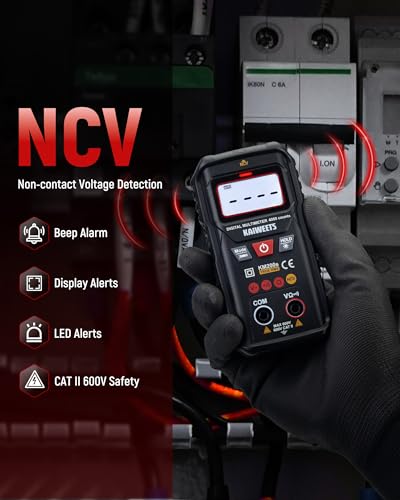 KAIWEETS Digital Multimeter TRMS 4000 Counts Auto Range Voltmeter for Car