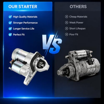 17982N Starter Motor Replacement Compatible with 07-19 Nissan Sentra 1.6L 1.8L 2.0L,Versa 07-12,Juke 11-17,Cube 09-14,NV200 13-21,Chevy City Express 15-18 2.0L L4,12V 1.0KW 10Teeth,Replaces#S114-902A - size: 17982N