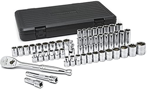 GEARWRENCH 49 Piece 1/2" Drive SAE/Metric Mechanics Tool Set | 80700D - style: 49 piece - 6 point
