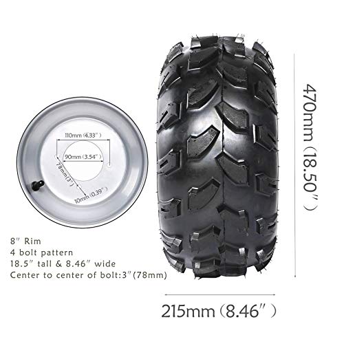 Pack of Two 18X9.5-8 Tubeless Tire With 8 inch Wheels Rims for ATV Go Kart Pit Dirt Bike
