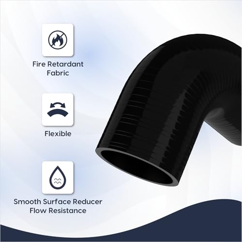 Endure 90 Degree Silicone Elbow Intake Hose 4-Ply, 2.5"(63mm) - Black - color: Black, size: ID - 2.5Inch(63mm)