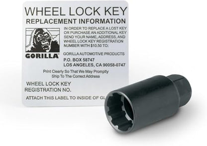 Gorilla Automotive 71631NBC Acorn Black Chrome Wheel Locks (12mm x 1.50 Thread Size) Pack of 4 - size: 12mm x 1.50