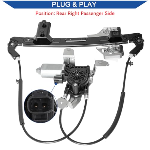 Obaee 748-229 Rear Right Passenger Side Power Window Lift Regulator with Motor Compatible with Chevrolet Tahoe GMC Yukon Cadillac Escalade 2000-2006 - size: Rear Right Passenger Side