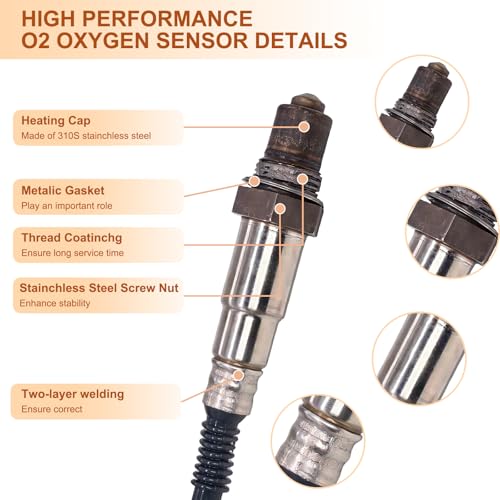 250-25035 Upstream Oxygen O2 Sensor for Ford Expedition Fiesra Transit Audi A3 TT TTS Quattro BMW X5 VW Bettle CC Eos Jetta Passat Porsche Cayenne - size: 250-25035