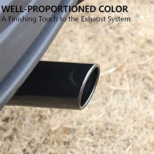 A-KARCK Exhaust Tips Black Chrome 2.25" Inlet, Muffler Tip with Never Fading and Peeling Coating, 2.25" Inlet to 3.5" Outlet 12" Long - size: 2.25" inlet - 3.5" outlet, 12" long