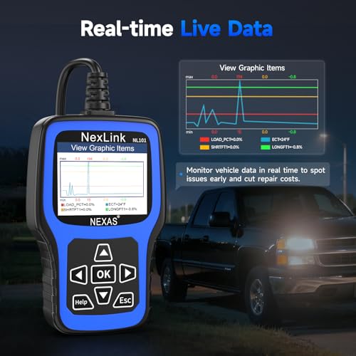 NEXAS NL101 OBD2 Scanner with Battery Tester for All US Vehicles Since 1996 - color: black