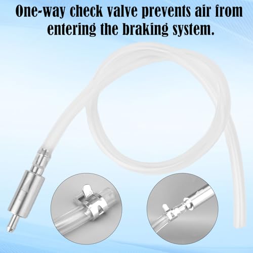 Penitue 2 Pack Universal Brake Bleeder Hose Kit with One-Way Check Valve, Motorcycle & Car Fluid Bleeding Tube Tool for Clutch and Brake System (Includes Metal Clips)