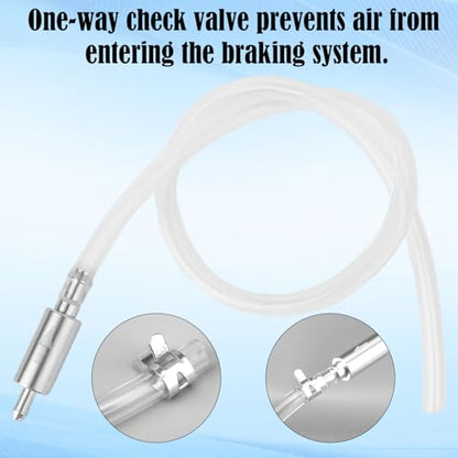Penitue 2 Pack Universal Brake Bleeder Hose Kit with One-Way Check Valve, Motorcycle & Car Fluid Bleeding Tube Tool for Clutch and Brake System (Includes Metal Clips)