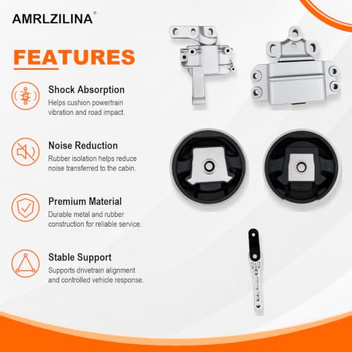 Engine Motor and Transmission Mount Kit for Tiguan 2009-2017 - size: 2018 Volkswagen Tiguan Limited 2.0L