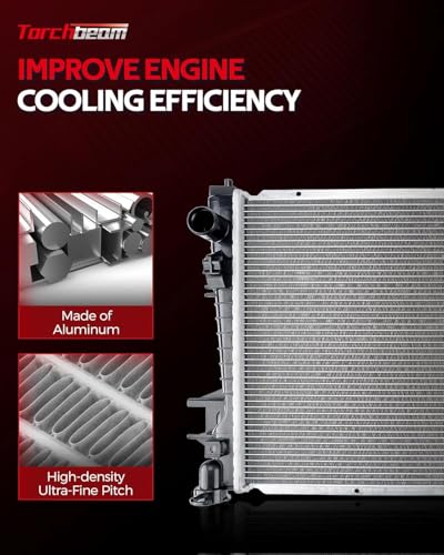 Torchbeam Car Aluminum Core Radiators Compatible with 1992-1995 4Runner 2.4L 1984-1995 Pickup (15-3/4 in. Between Tanks) Transmission Oil Cooler Included - size: CU945