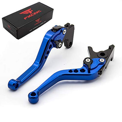 CNC Brake Clutch Levers Compatible with GROM MSX125 CBR300R CB300F CB300 CB300R CB300FA 2014-2020, CBR250R 2011-2013, CB400F CB400R 2013-15, CBR500R CB500F CB500X 2013-2020, CB125/F/R 2019-2020 - color: Blue Lever with Black Adjuster