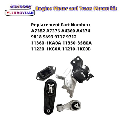 Yllhaoyuan Set of 4 Motor Mounts for Nissan Sentra 1.8L (2013-2019) - size: 2013-2019 Nissan Sentra 1.8L