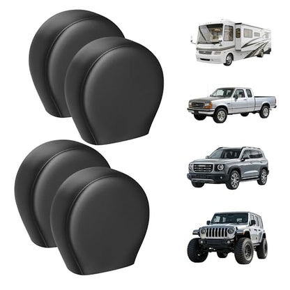 Moonet Thickened PVC Leather Tire Cover,Black 4-Pack, Universal Fit 24-26" - color: Black 4 Pack, size: S for Tire Diameter 24-26inch