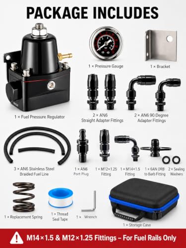 Adjustable 6AN EFI Fuel Pressure Regulator,Bypass Return 30-70PSI&75-120PSI