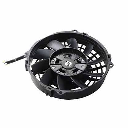 MOSTPLUS Black Universal Electric Radiator Slim Fan Push/Pull 12V + Mounting Kit(7 Inch) Set of 2 - size: 7 Inch, style: Modern