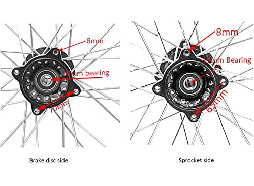 70/100-17 Front + 90/100-14 Rear Wheels Tires and Rim Inner Tube With 15mm Bearing Assembly for Dirt Pit Bikes