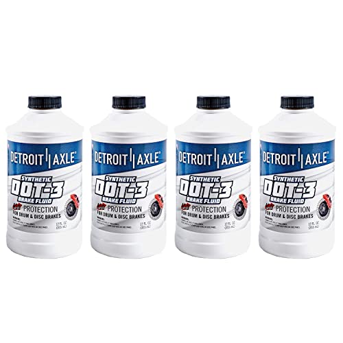 Detroit Axle - 12oz Synthetic Dot-3 Brake Fluid 355ml - size: 4pc 12oz Brake Fluid