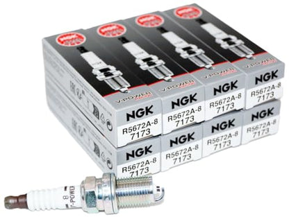 NGK 7173 R5672A-8 Racing Spark Plugs (8 Pack)