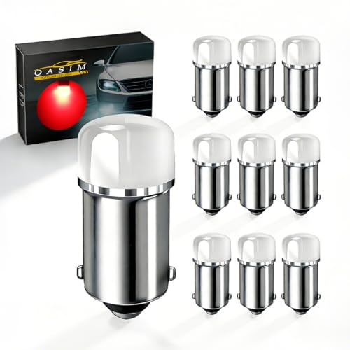 Qasim BA9S LED Bulb 53 57 1895 64111 T4W Red 12V Car Light 10-Pack - color: Red
