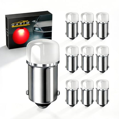 Qasim BA9S LED Bulb 53 57 1895 64111 T4W Red 12V Car Light 10-Pack - color: Red