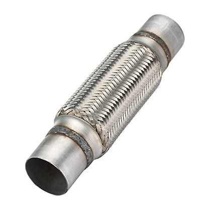 Exhaust Flex Pipe, 2.25''x 8''Stainless Steel Heavy Duty Exhaust Flex Pipe, Double Braid Exhaust Flex Tube, Overall Length 12'' - size: 2.25''x8''x12'', style: 1 PC