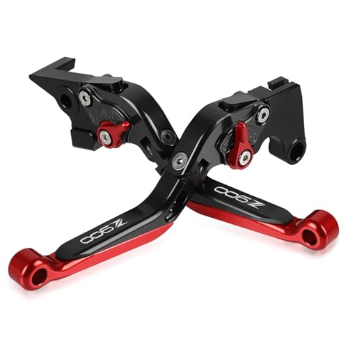 Z900 Motocycle Brake Clutch Levers Set Foldable Extendable - color: Brake Clutch Levers-red+black
