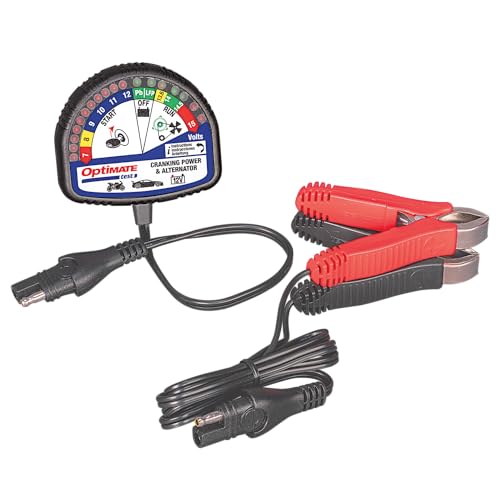 Tecmate Optimate Test – Cranking & Alternator, TS-121, 12V Tester for Battery State of Charge, cranking Performance and Vehicle Charging System