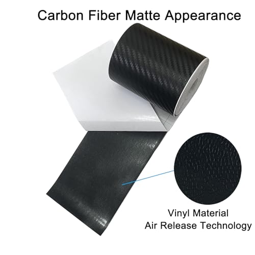 Carbon Fiber Vinyl Tape for Black Out Chrome Delete Window Trim with Tool Kit, Black Vinyl Wrap Tape Roll, Self-Adhesive Car Chrome Door Trim Delete Tape DIY Film (3 inches x 30 feet) - size: 3 inches x 30 feet