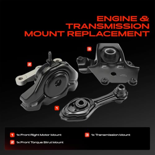 A-Premium Engine Motor and Transmission Mount Kit, with Torque Strut Mount