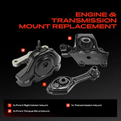 A-Premium Engine Motor and Transmission Mount Kit, with Torque Strut Mount