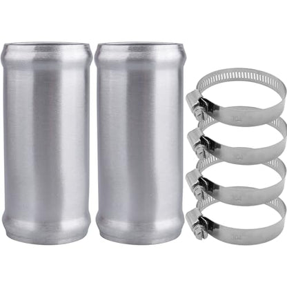 AC PERFORMANCE OD 1.75" Aluminum Tube Hose Joiner 2PCS with Clamps - size: 1.75" (45mm) - 2PCS