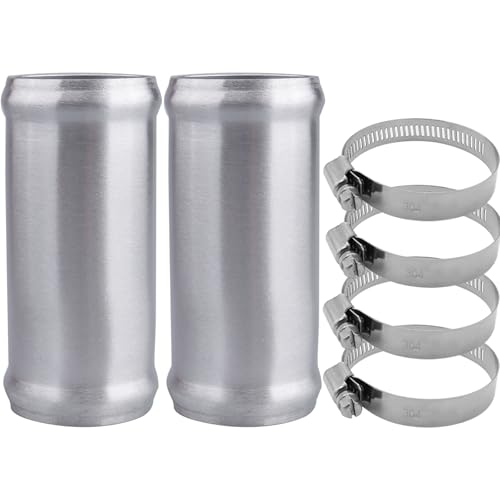 AC PERFORMANCE OD 1.75" Aluminum Tube Hose Joiner 2PCS with Clamps - size: 1.75" (45mm) - 2PCS
