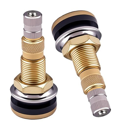 TR618A Brass Metal Valve Stems, Tubeless Air Liquid Tractor Grader Valve Stems for Agricultural Equipment & Industrial Wheels Ideal Clamp - in Replacement Parts - size: TR618A Tire Valve Stem-2PK